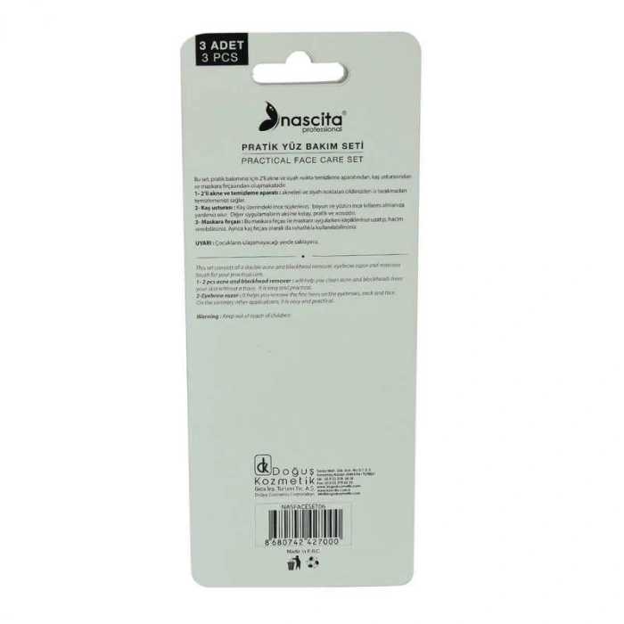 Profesyonel Pratik Yüz Bakım Seti - 2 Li Akne Aparatı Kaş sı Maskara Fırçası 4 Lü Set 1 Adet