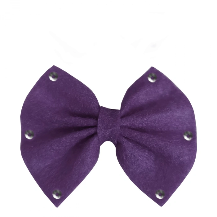 Pullu Keçe Kedi Köpek Tokası Mor 4.5-5.5 cm ( 2 Adet )