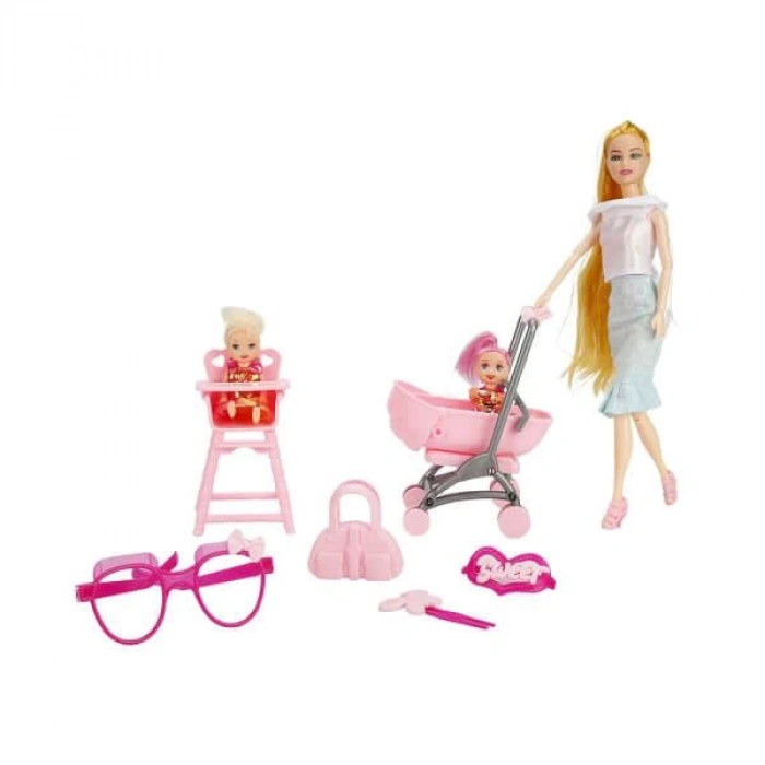 Pusetli  Sandalyeli Bebek Seti  Doll Little Baby