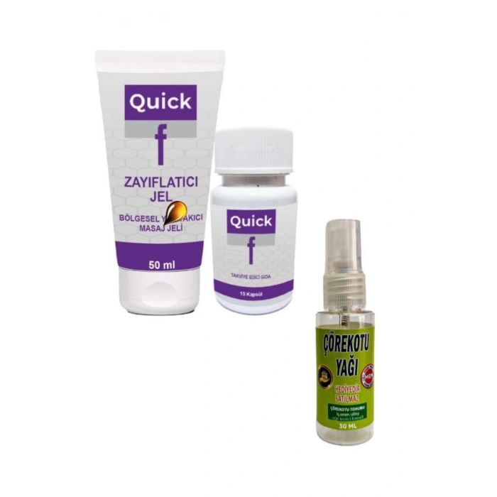 QuickF İnceltilmiş Beliniz ve Silüetinizin Bakım Seti + Masaj Yağı 30 ml
