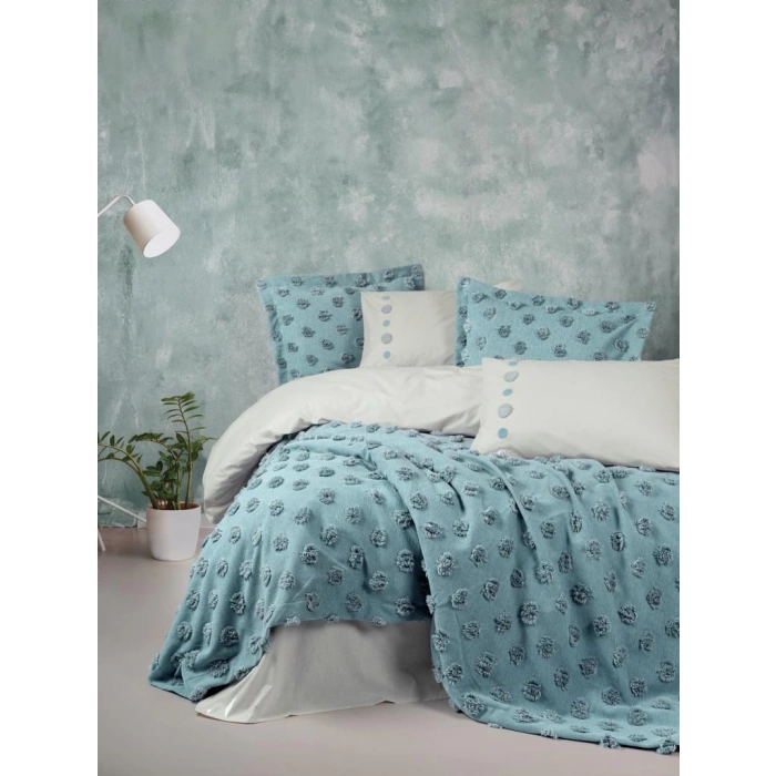 Ranforce Çift Kişilik Yatak Örtülü Nev Takımı Limi  Mint