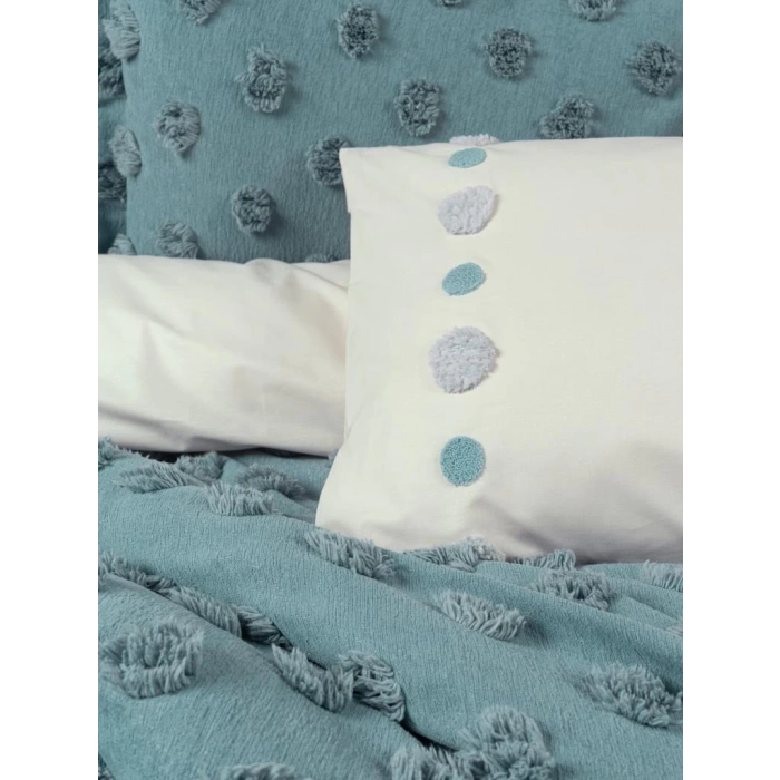 Ranforce Çift Kişilik Yatak Örtülü Nev Takımı Limi  Mint