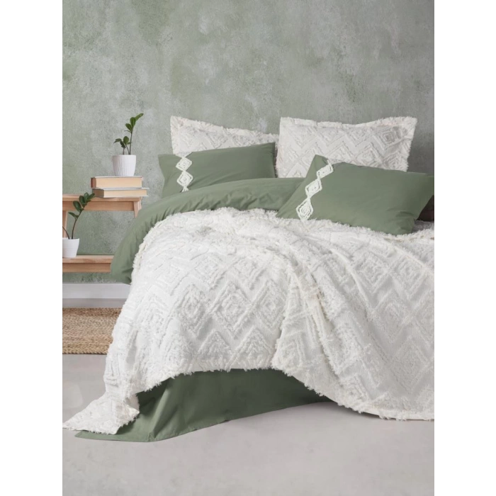 Ranforce Çift Kişilik Yatak Örtülü Nev Takımı Limi Luke Krem