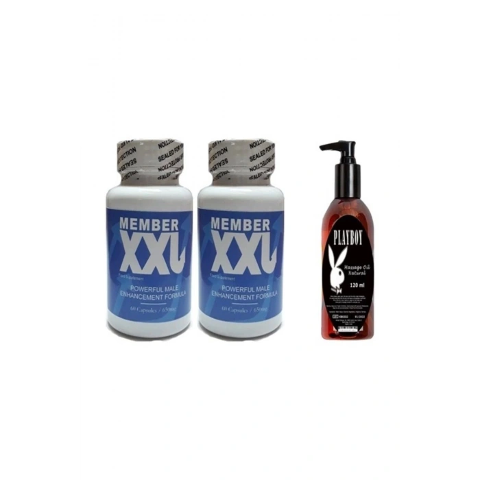 Rekze Member Xxl Erkeklere Özel 60li 2 Adet Playboy 120 ml Masaj Yağı