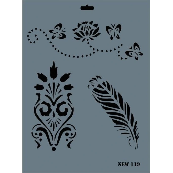 Rich New Seri N-119 Stencil 35x25 cm