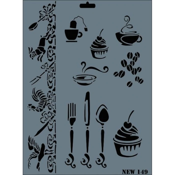 Rich New Seri N-149 Stencil 35x25 cm