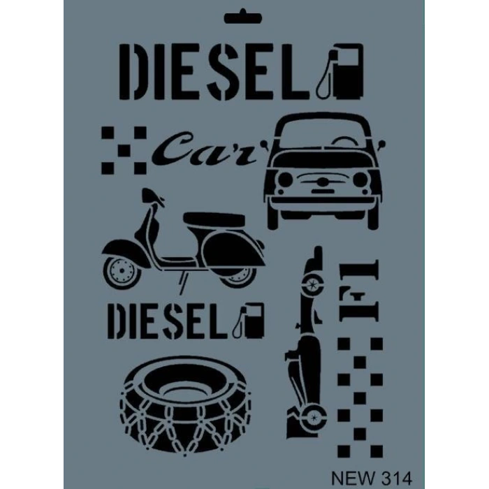 Rich New Seri N-314 Stencil 35x25 cm