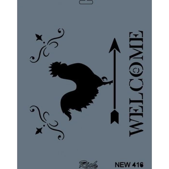 Rich New Seri N-416 Stencil 35x25 cm