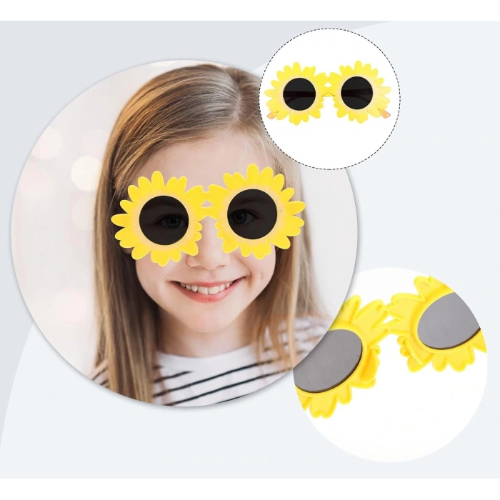 Sarı Renk  Şekilli Parti Gözlüğü 18x10 cm