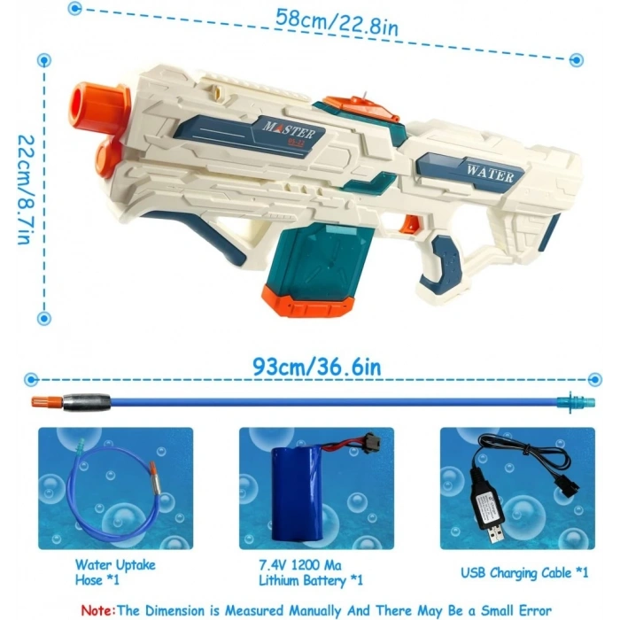 ŞARJLI SU TABANCASI 8 METRE 600 ML