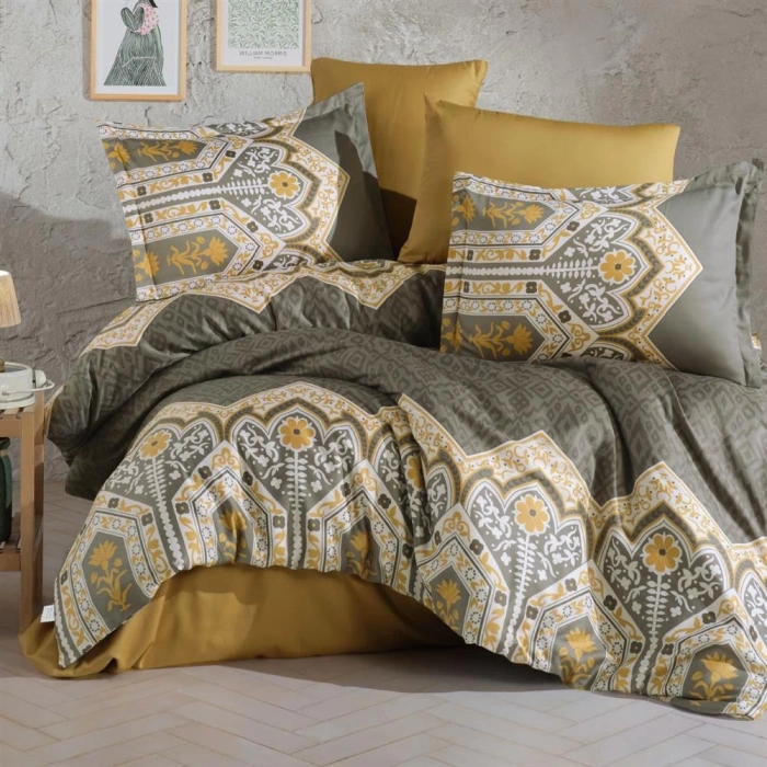 Saten Çift Kişilik Nev Takımı Adal Haki