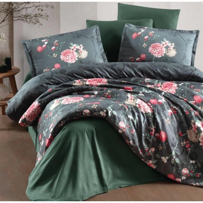 Saten Çift Kişilik Nev Takımı Alfon V1 Kahve