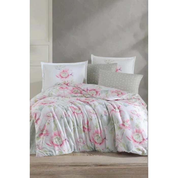 Saten Çift Kişilik Nev Takımı Pataya V1 Pembe