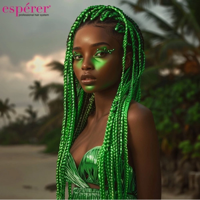 Sentetik Örgülük Saç Esperer 100 Gr. / Yeşil