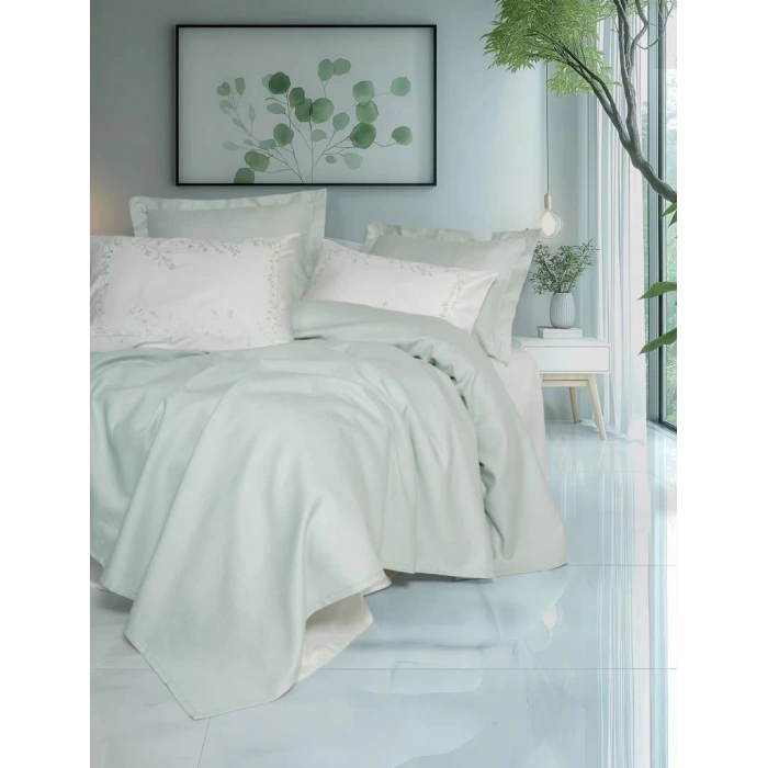 Serenity Bambu Çift Kişilik Pike Takımı Brisa Mint