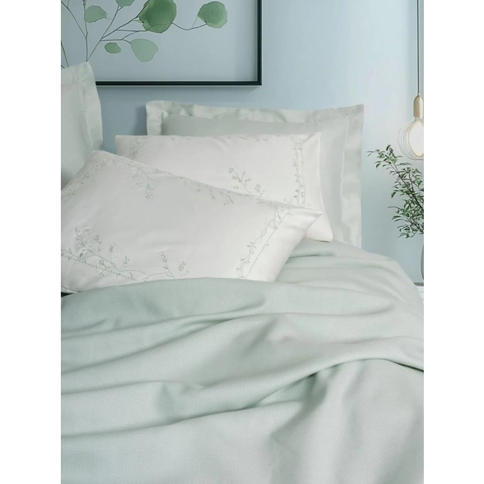 Serenity Bambu Çift Kişilik Pike Takımı Brisa Mint