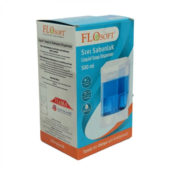 Sıvı Sabunluk ve Şampuan Makinası Şeffaf Renk 500 ML Hacimli