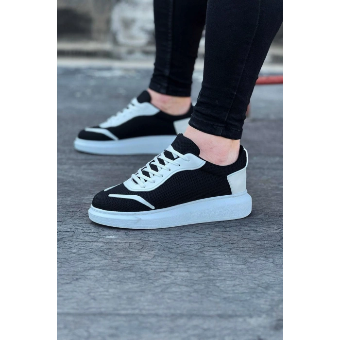 Siyah Beyaz Triko Erkek Casual Ayakkabı