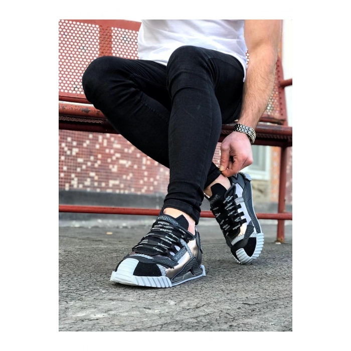 Siyah Gümüş Erkek Ayakkabı