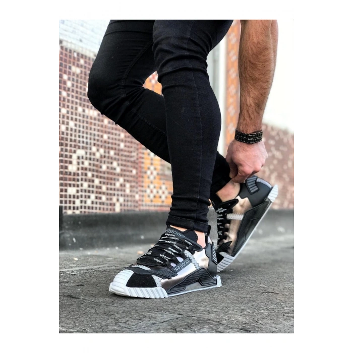 Siyah Gümüş Erkek Ayakkabı