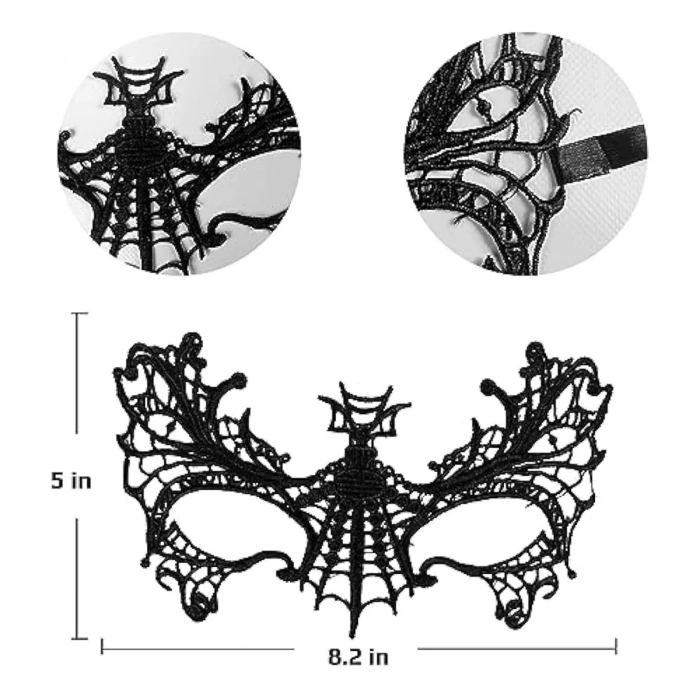 Siyah Renk Dantelli Parti B Maskesi No 15