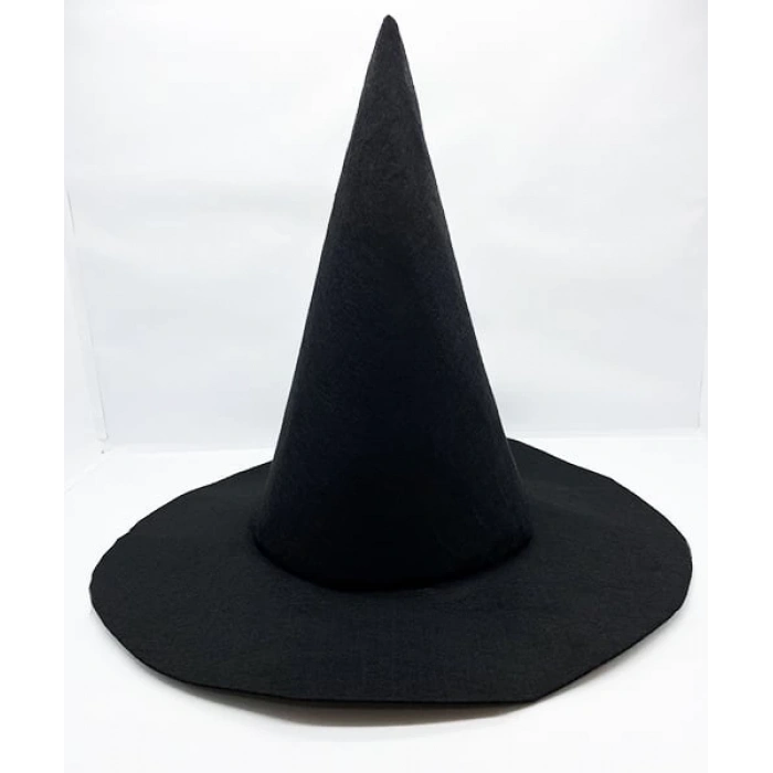 Siyah Renk Keçe Cadı Şapkası 35x38 cm