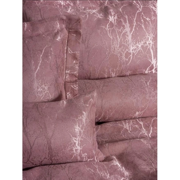 Smart Çift Kişilik Yatak Örtüsü Dalya Gül Kurusu