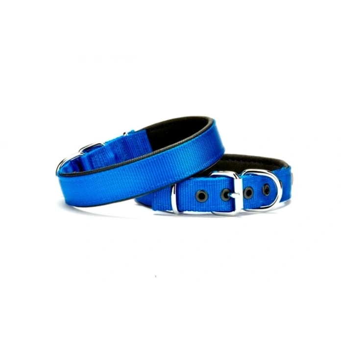 Softlu Dokuma Köpek Tasması 2,5 cm x 50 cm Mavi