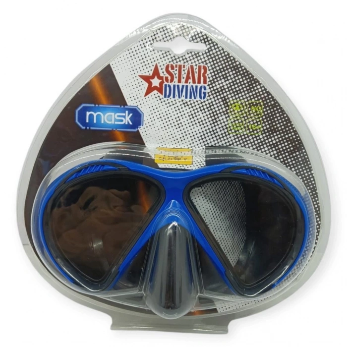 Temper Camlı Dalış Maskesi Yetişkin - 51706-MAVİ