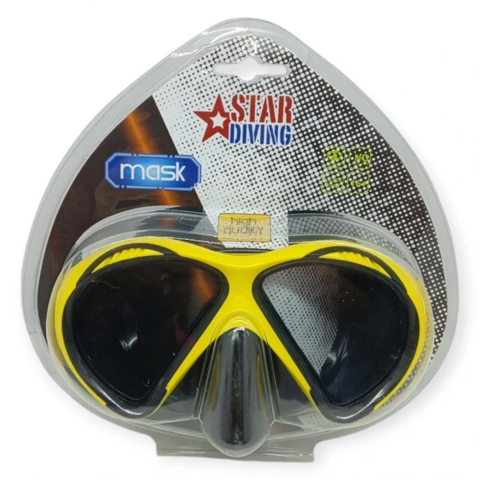 Temper Camlı Dalış Maskesi Yetişkin - 51706-SARI
