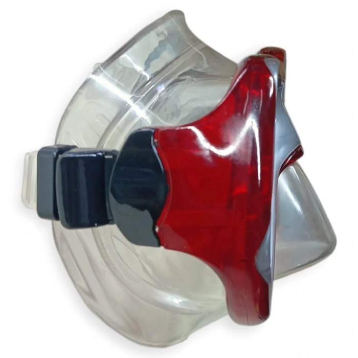 Temper Camlı Dalış Maskesi Yetişkin - 51710-KIRMIZI