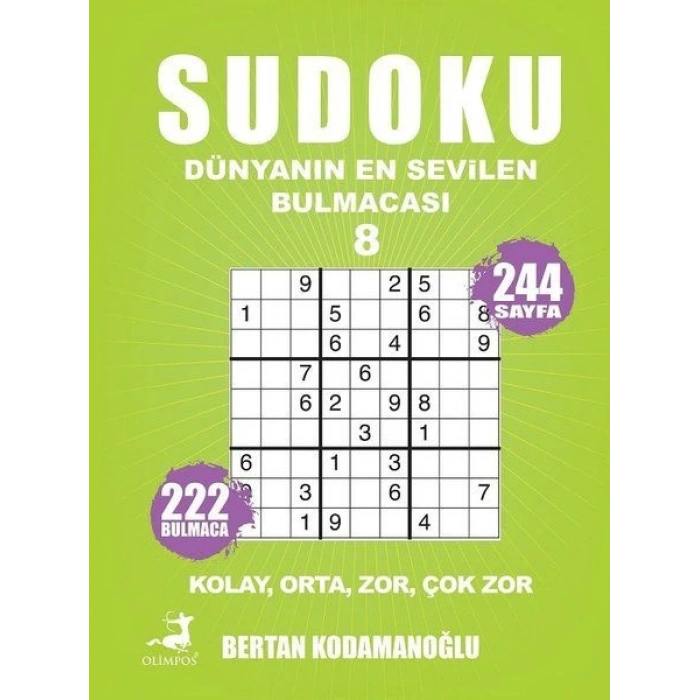 Sudoku - Dünyanın En  Bulmacası 8 - Kolay Orta Zor Çok Zor