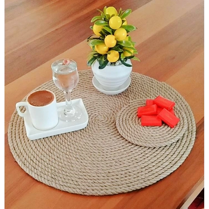 Supla - Hasır İp Halat Supla Takımı Amerikan Servis 2 Parça Takım