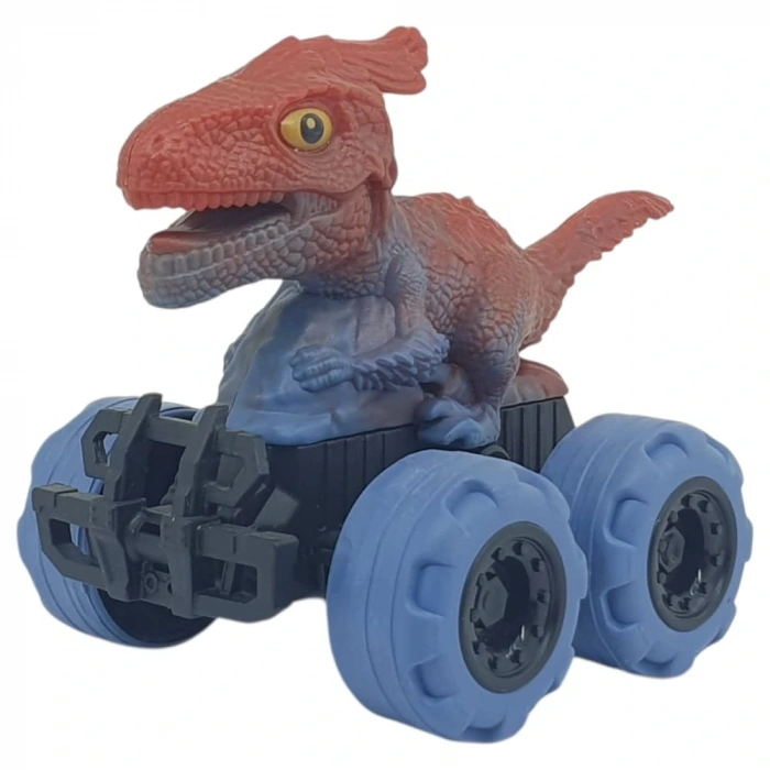 Sürtmeli Dinazor Arabalar  cm - H-20 - Parasaurolophus - Mavi