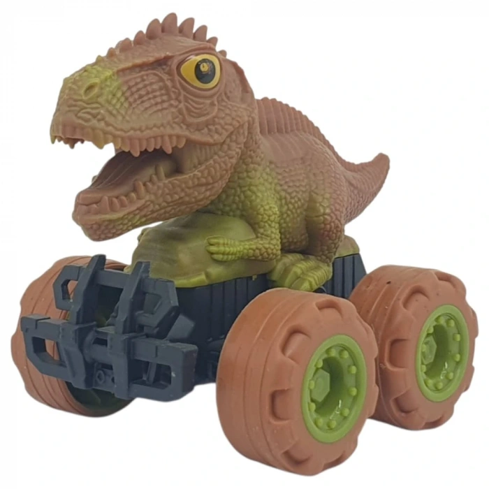 Sürtmeli Dinazor Arabalar  cm - H-20 - Stegosaurus -Kahverengi