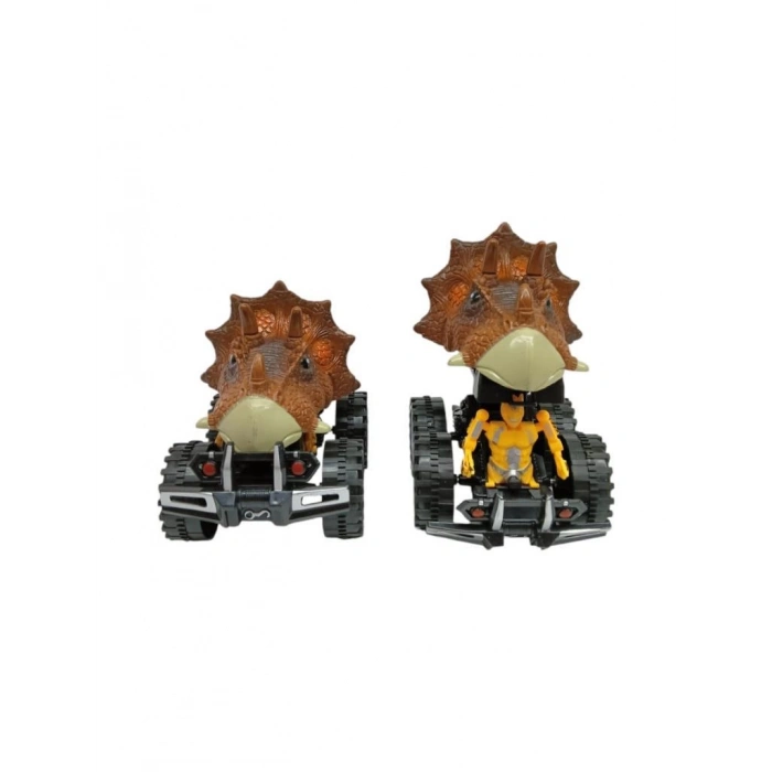 Sürtmeli Dinazor Robota Dönüşen Araba 14 Cm - Kahverengi