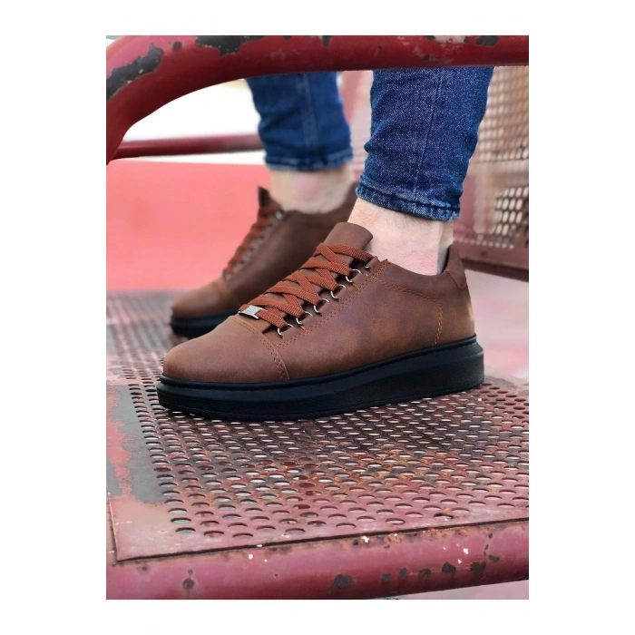 Taba Kömür Düz Erkek Casual Ayakkabı