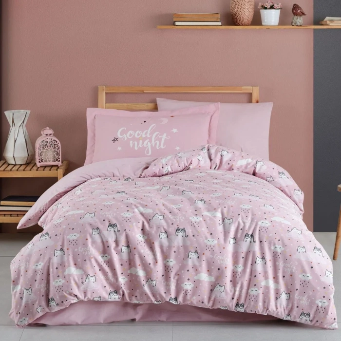 Tek Kişilik Poplin Nev Takımı Daisy Pembe