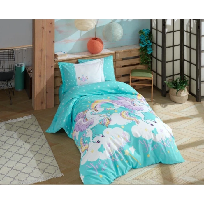 Tek Kişilik Poplin Nev Takımı Magical Aqua