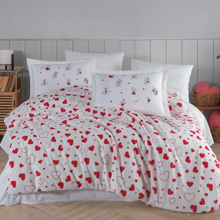 Tek Kişilik Poplin Nev Takımı Venüs Kırmızı