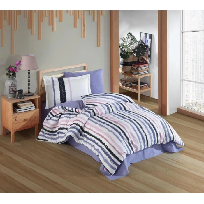 Tek Kişilik Poplin Nev Takımı Trend Mavi