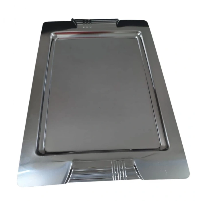 Tepsi - Çelik Kahve Sunum Tepsisi 46 x 30 Cm