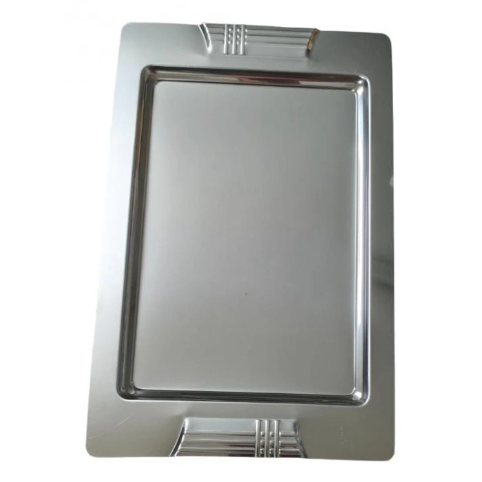 Tepsi - Çelik Kahve Sunum Tepsisi 46 x 30 Cm