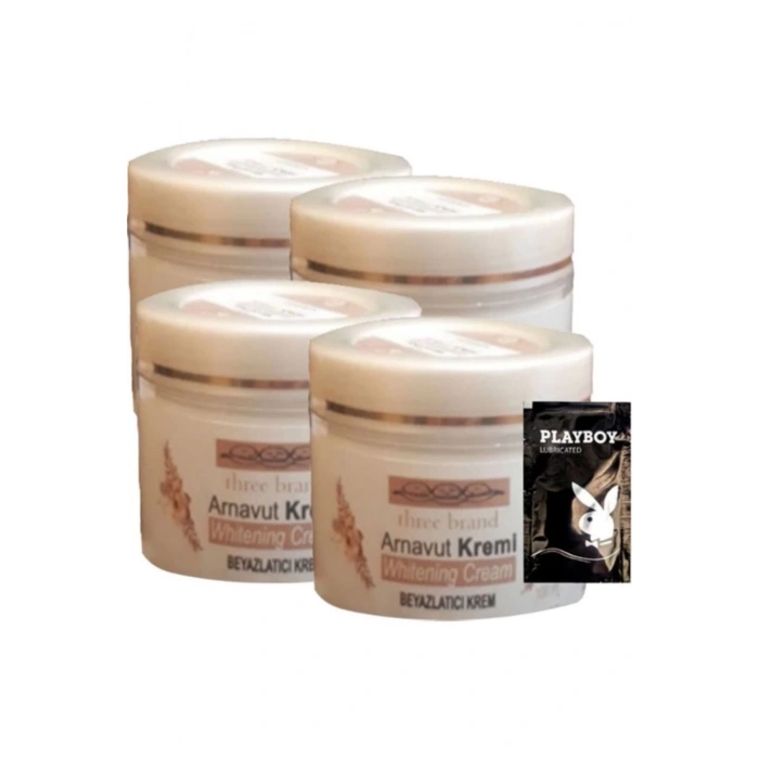 Three Brand 4lü Adet Arnavut Kremi Whitens Cream Aklık Kremi LFHX0420 100 ml + 1 Adet Jel Hediye