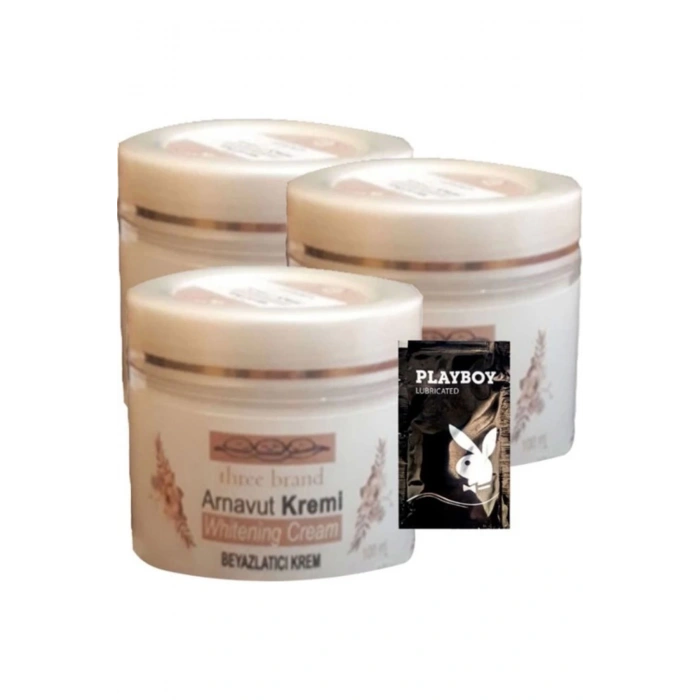 Three Brand Arnavut Kremi 3lü Whitening Cream Aklık Kremi 100 ml + 1 Hediye Jel