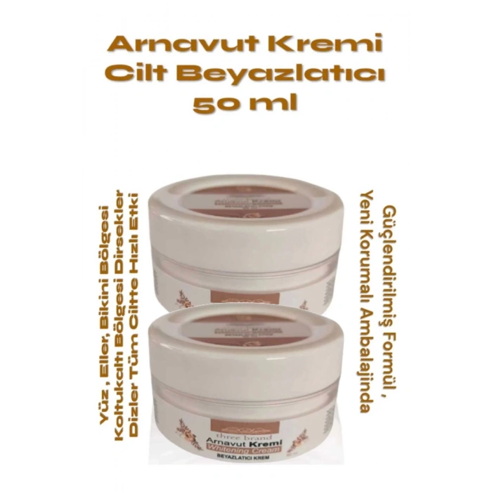 Three Brand Whitening Cream Arnavut Kremi 100 ml Aklık Kremi x 2 Adet