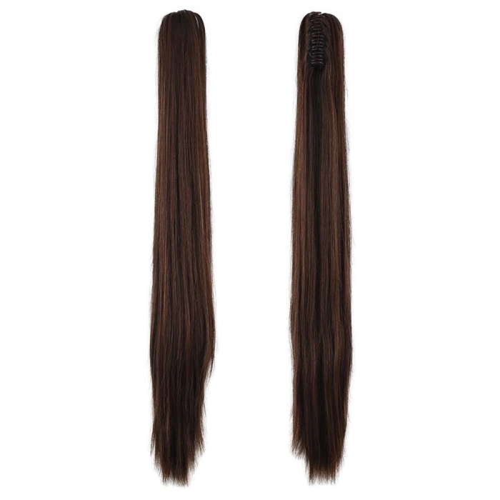 Tokalı Düz At Kuyruğu / Kahve Karamel