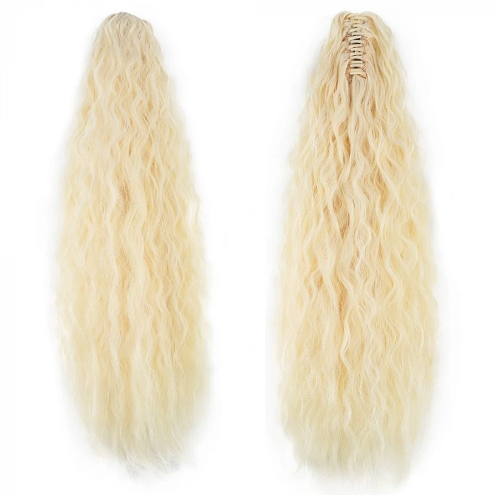 Tokalı Kabarık Dalgalı At Kuyruğu / Açık Platin