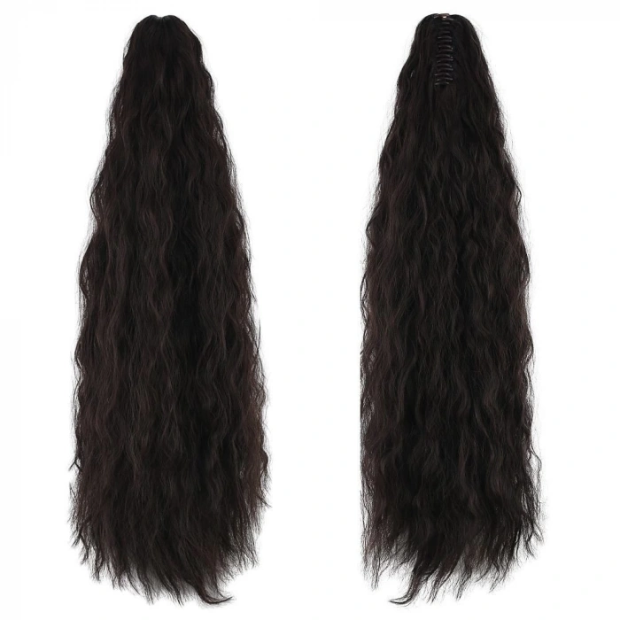 Tokalı Kabarık Dalgalı At Kuyruğu / Kahverengi