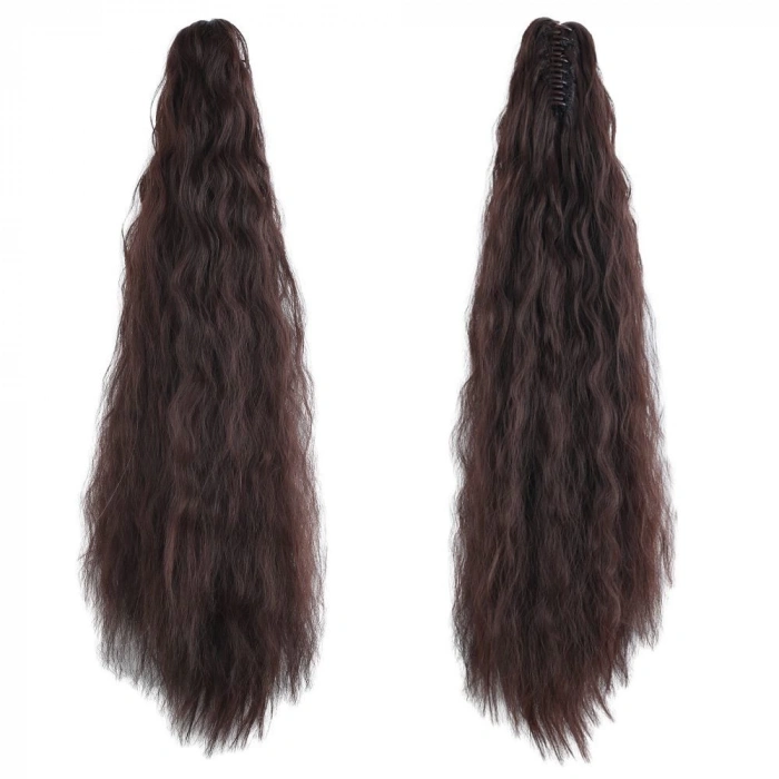 Tokalı Kabarık Dalgalı At Kuyruğu / Koyu Kahve